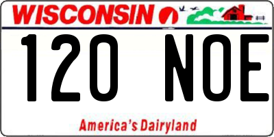 WI license plate 120NOE