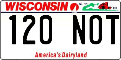 WI license plate 120NOT