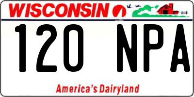 WI license plate 120NPA
