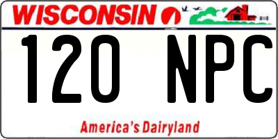 WI license plate 120NPC