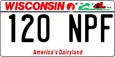 WI license plate 120NPF
