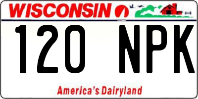 WI license plate 120NPK