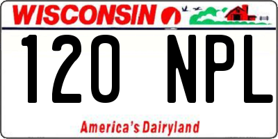 WI license plate 120NPL