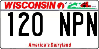 WI license plate 120NPN