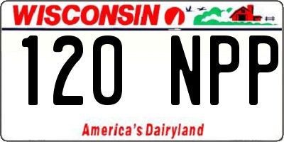 WI license plate 120NPP