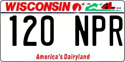 WI license plate 120NPR