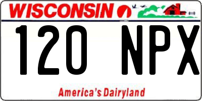 WI license plate 120NPX