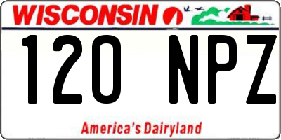 WI license plate 120NPZ