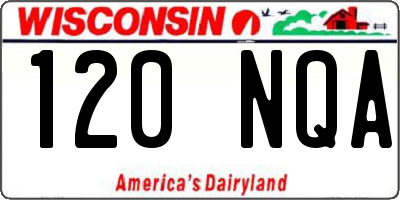 WI license plate 120NQA