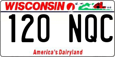 WI license plate 120NQC
