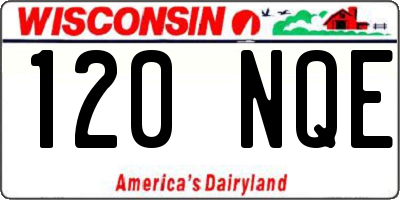 WI license plate 120NQE