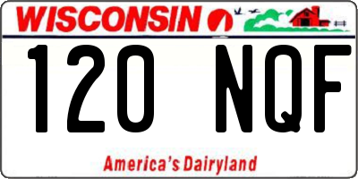 WI license plate 120NQF