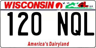 WI license plate 120NQL