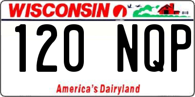 WI license plate 120NQP