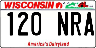 WI license plate 120NRA