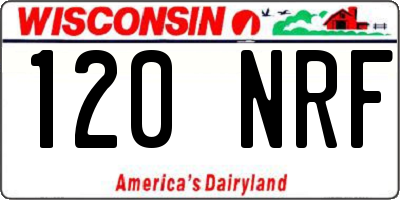 WI license plate 120NRF