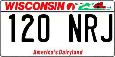 WI license plate 120NRJ