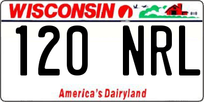 WI license plate 120NRL