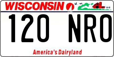 WI license plate 120NRO