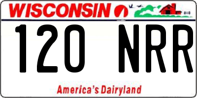 WI license plate 120NRR
