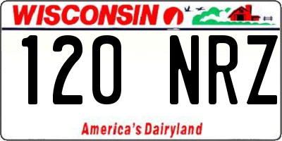 WI license plate 120NRZ