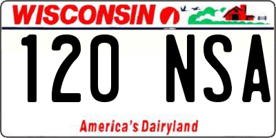 WI license plate 120NSA