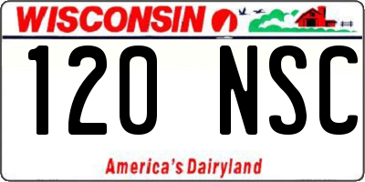 WI license plate 120NSC