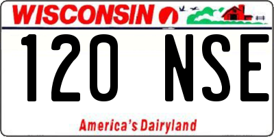 WI license plate 120NSE