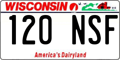WI license plate 120NSF