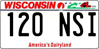 WI license plate 120NSI