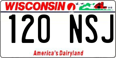 WI license plate 120NSJ