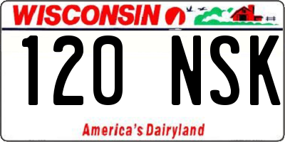 WI license plate 120NSK