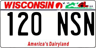 WI license plate 120NSN