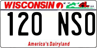 WI license plate 120NSO