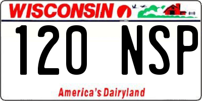 WI license plate 120NSP