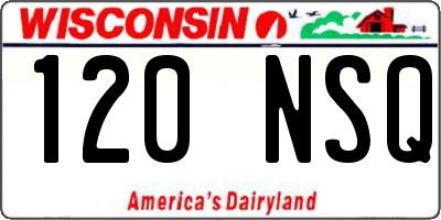 WI license plate 120NSQ