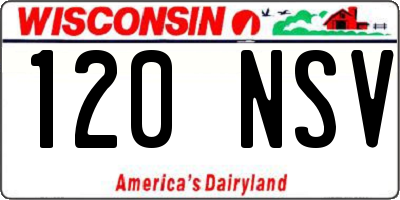 WI license plate 120NSV