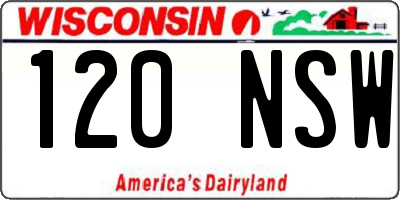WI license plate 120NSW