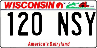 WI license plate 120NSY