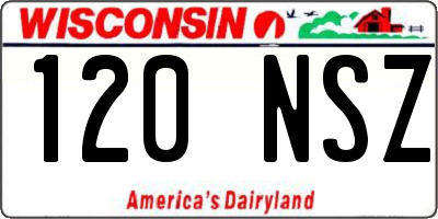 WI license plate 120NSZ