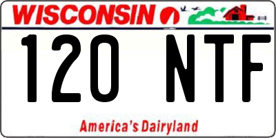 WI license plate 120NTF