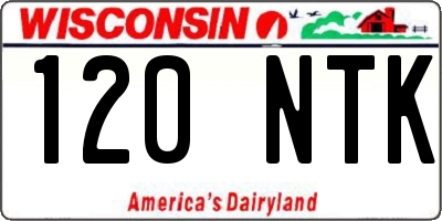 WI license plate 120NTK