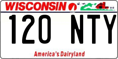 WI license plate 120NTY