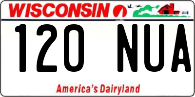 WI license plate 120NUA