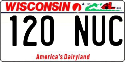 WI license plate 120NUC