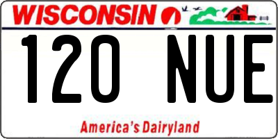 WI license plate 120NUE