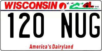 WI license plate 120NUG