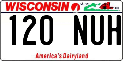 WI license plate 120NUH