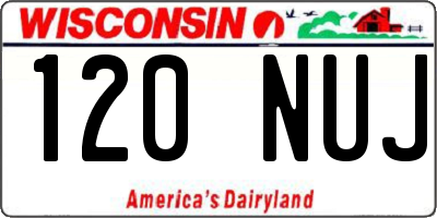 WI license plate 120NUJ
