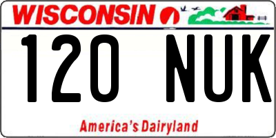 WI license plate 120NUK
